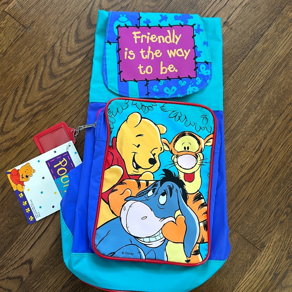 Vintage Winnie the Pooh backpack / duffel bag